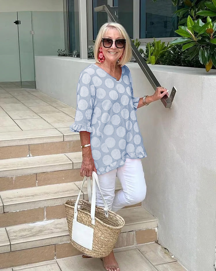 Weena™ Elegant V-Neck Blouse