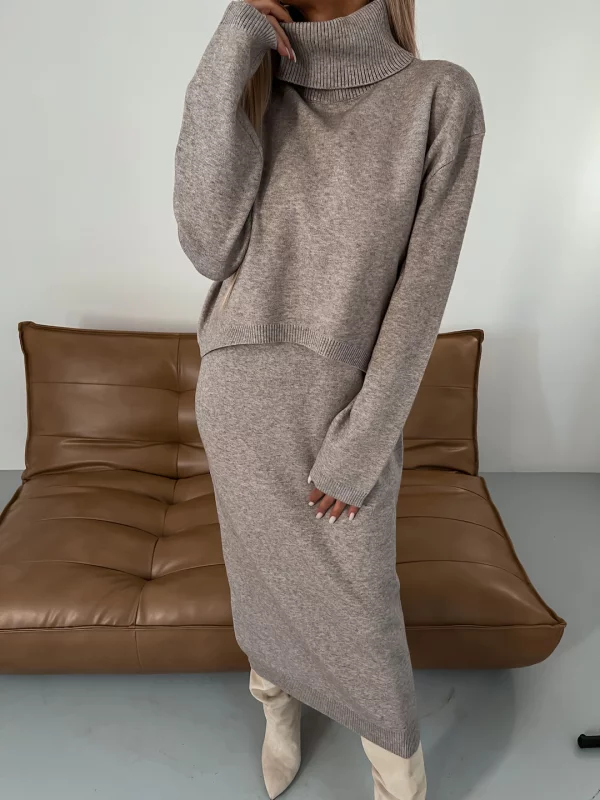Karin™ Knit Midi Dress & Turtleneck Sweater
