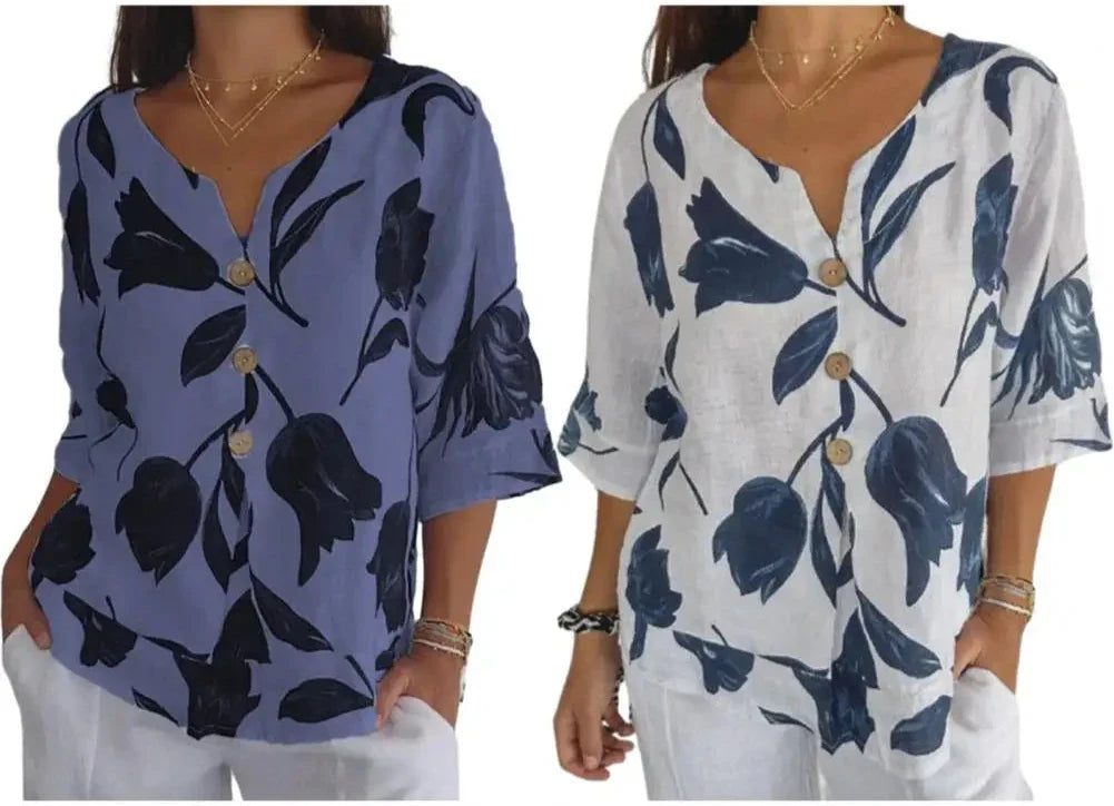 Talia™ Floral Button Top