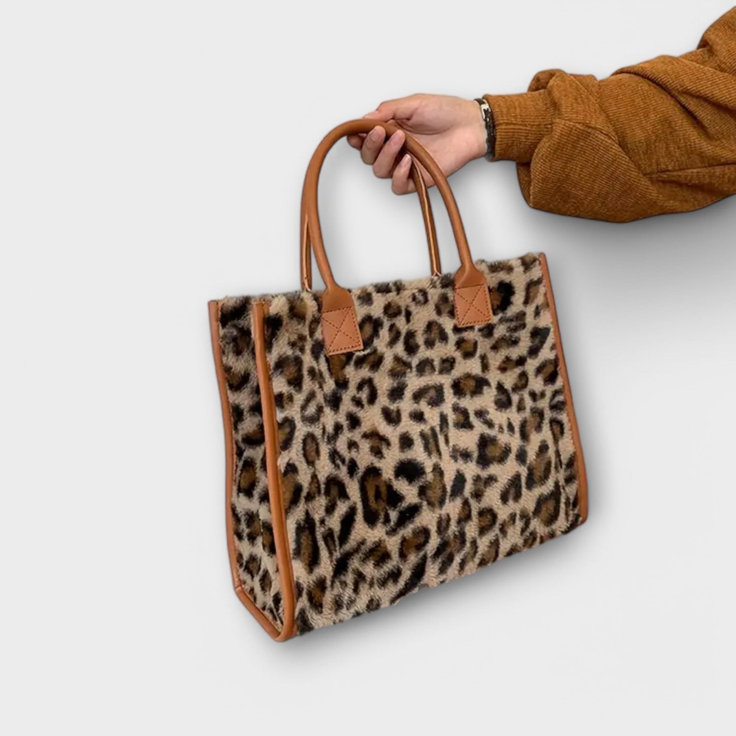 Melody™ Chic Leopard Print Plush Tote