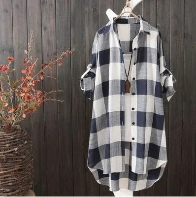 Caelie™ Elegant Block Pattern Blouse Dress