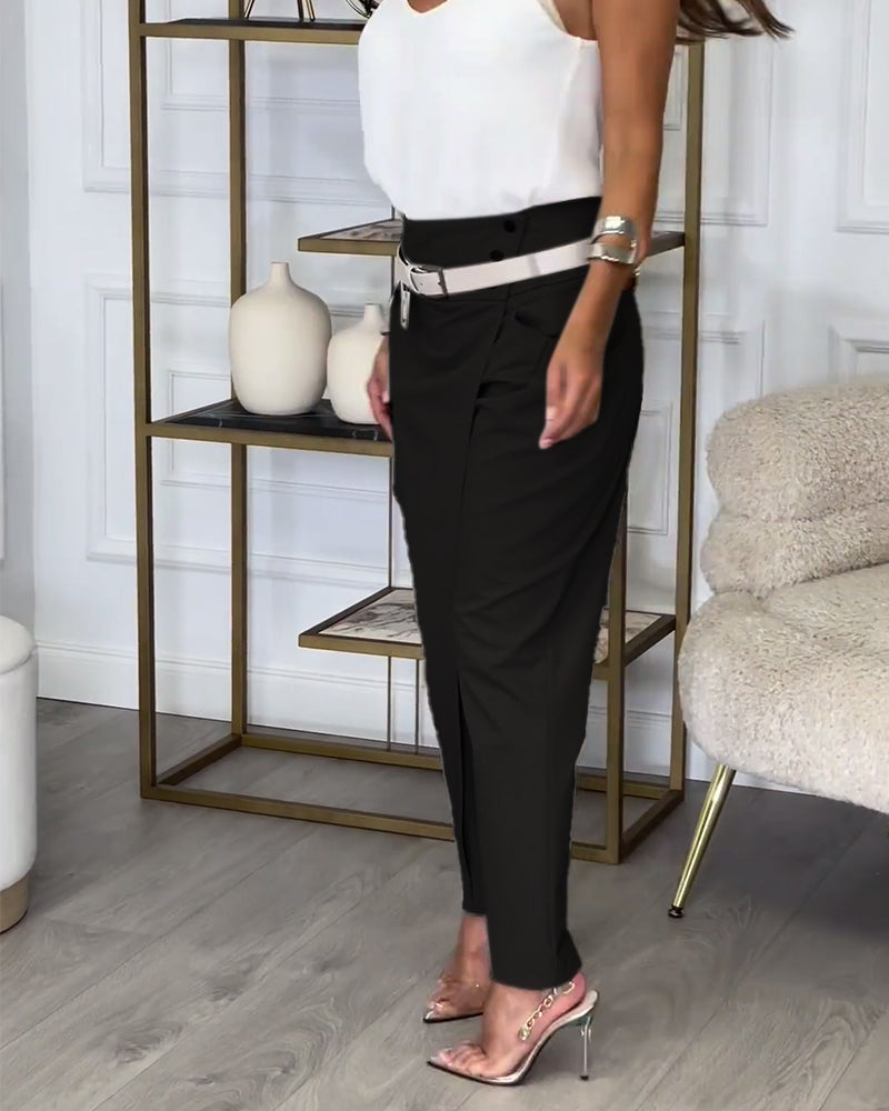Katerina™  Patchwork Pants with Belt