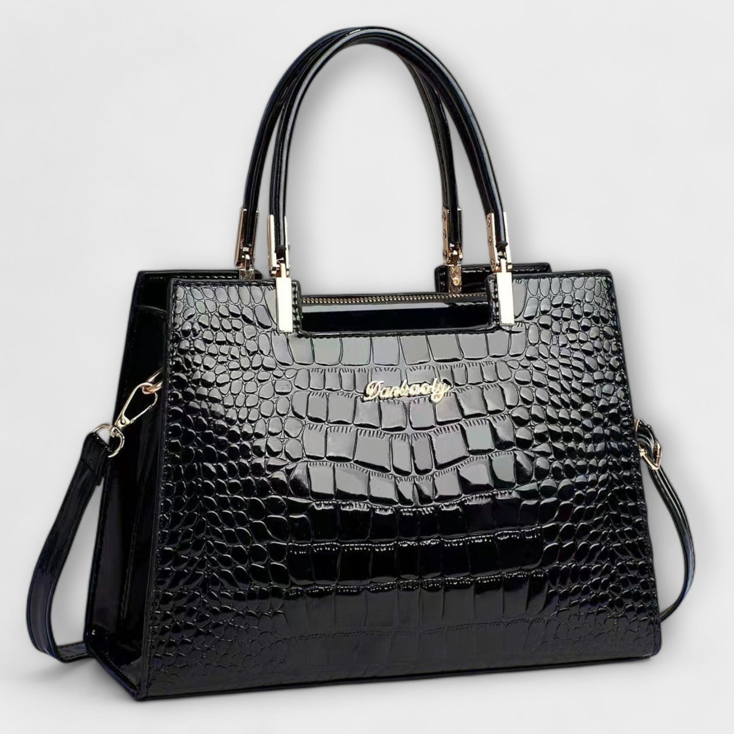 Brielle™ Glossy Crocodile Patterned Handbag