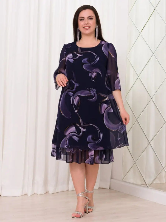Emma™ Midnight Swirl Chiffon Dress