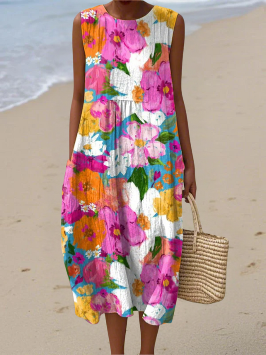 Eden Vibrant Floral Midi Dress