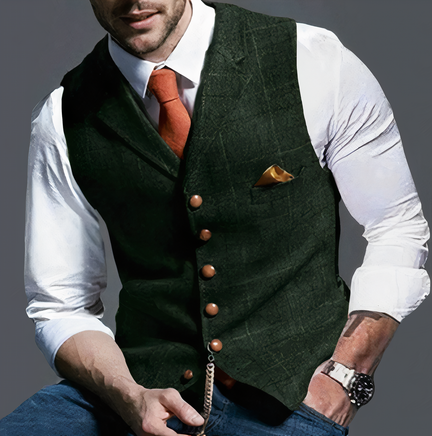 Alex™ Elegant light plaid vest