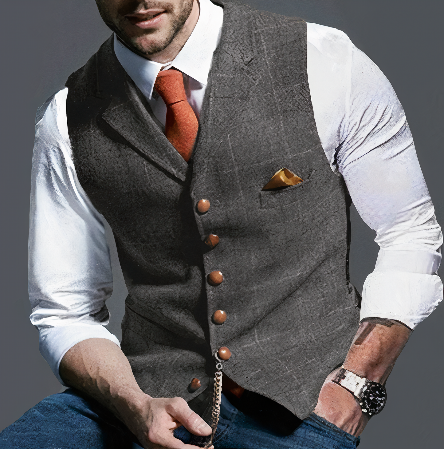 Alex™ Elegant light plaid vest
