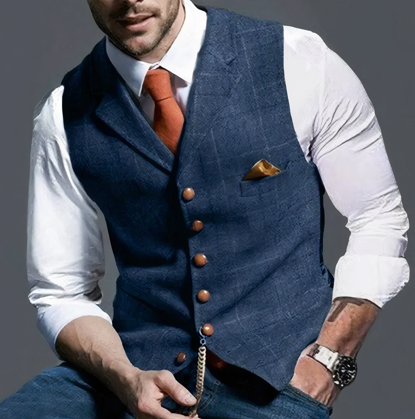 Alex™ Elegant light plaid vest