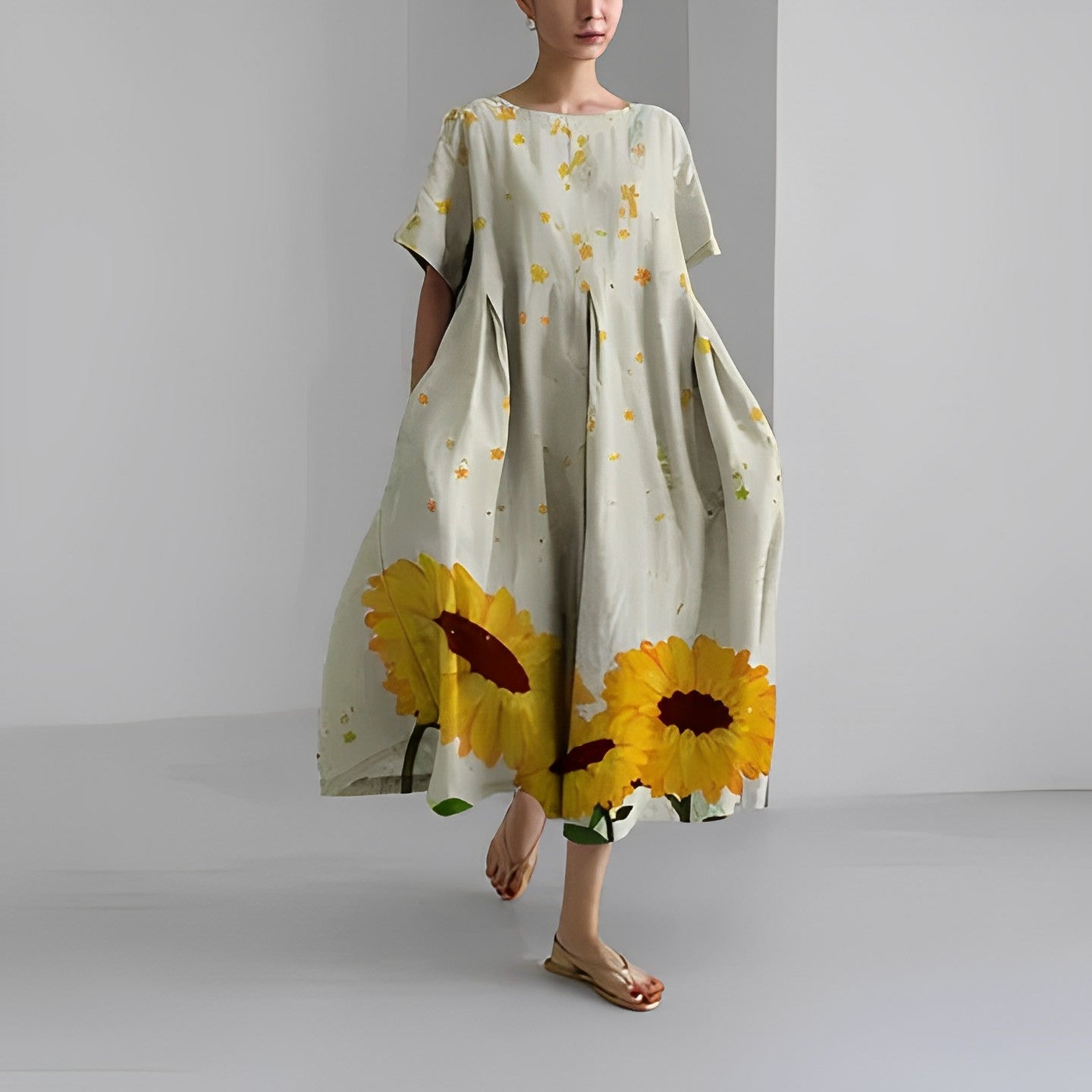 Selina™  Boho Floral Loose Dress