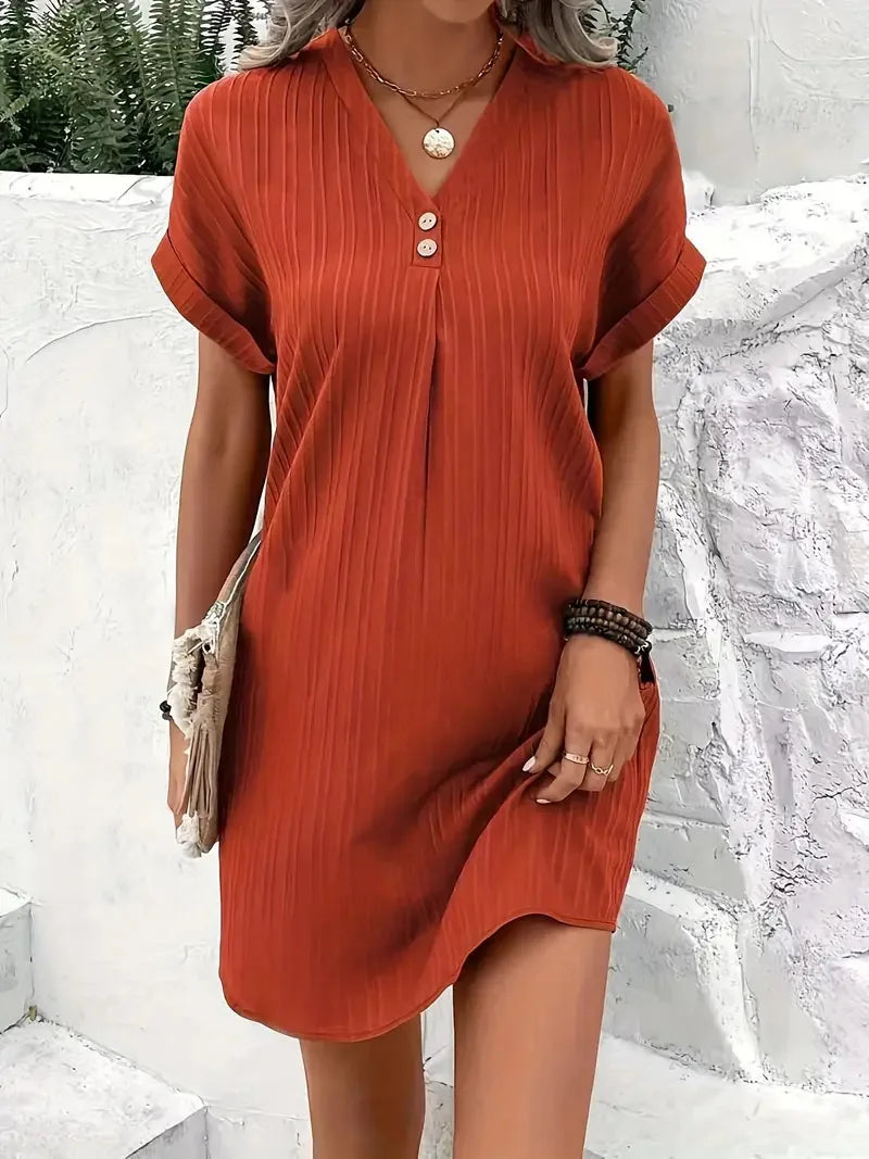 Elaine™  Elegant V-Neck Midi Dress