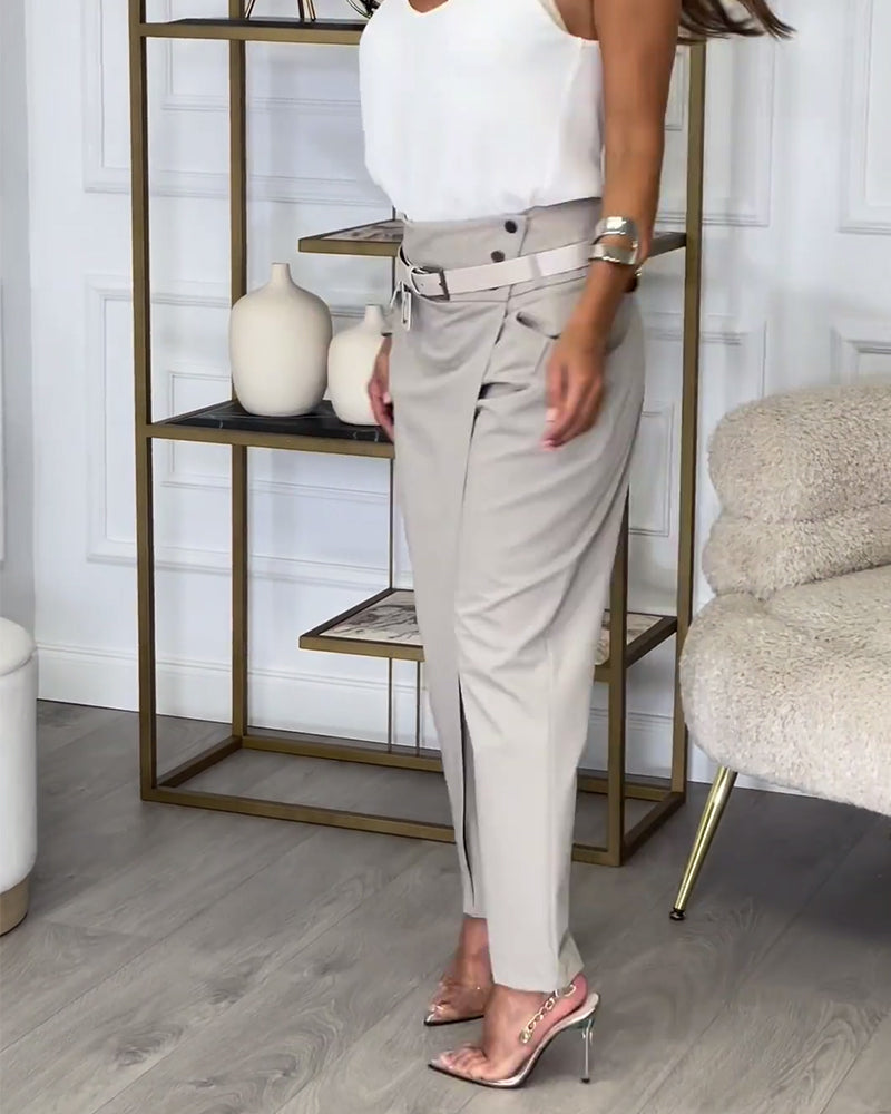 Katerina™  Patchwork Pants with Belt