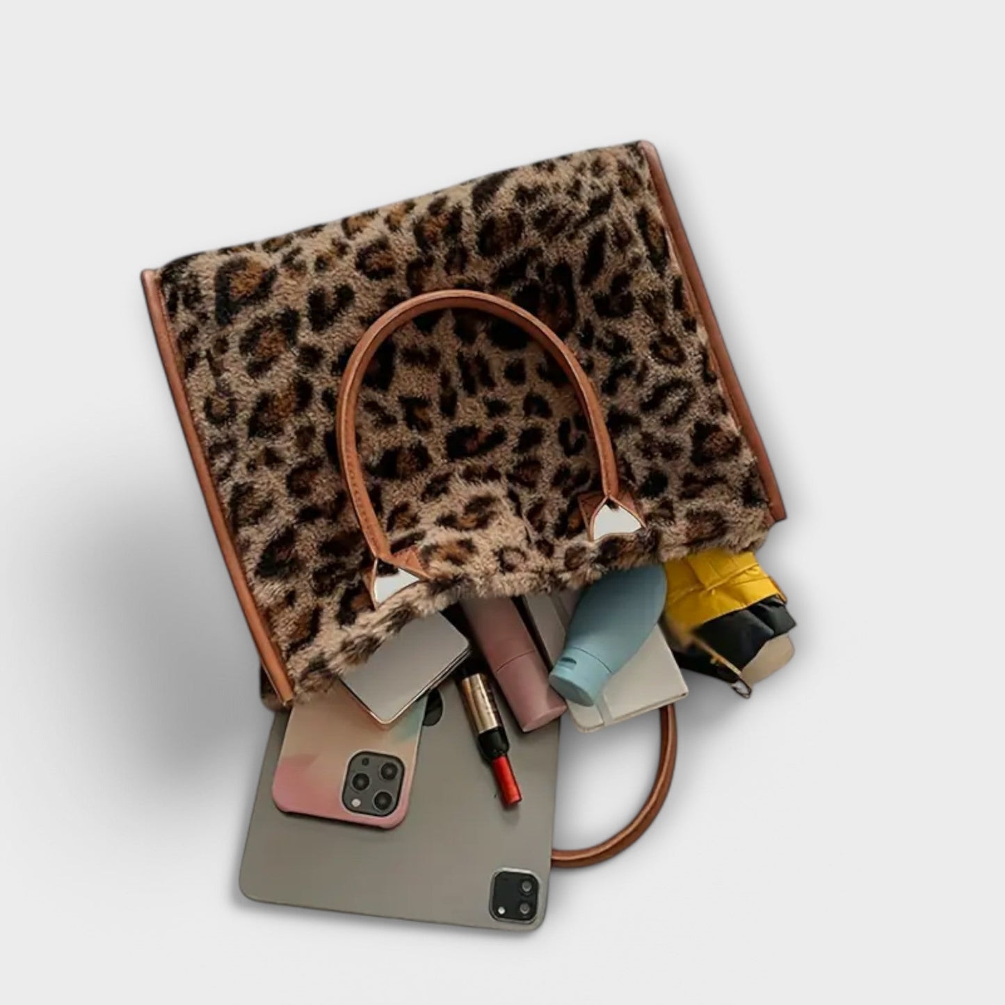 Melody™ Chic Leopard Print Plush Tote