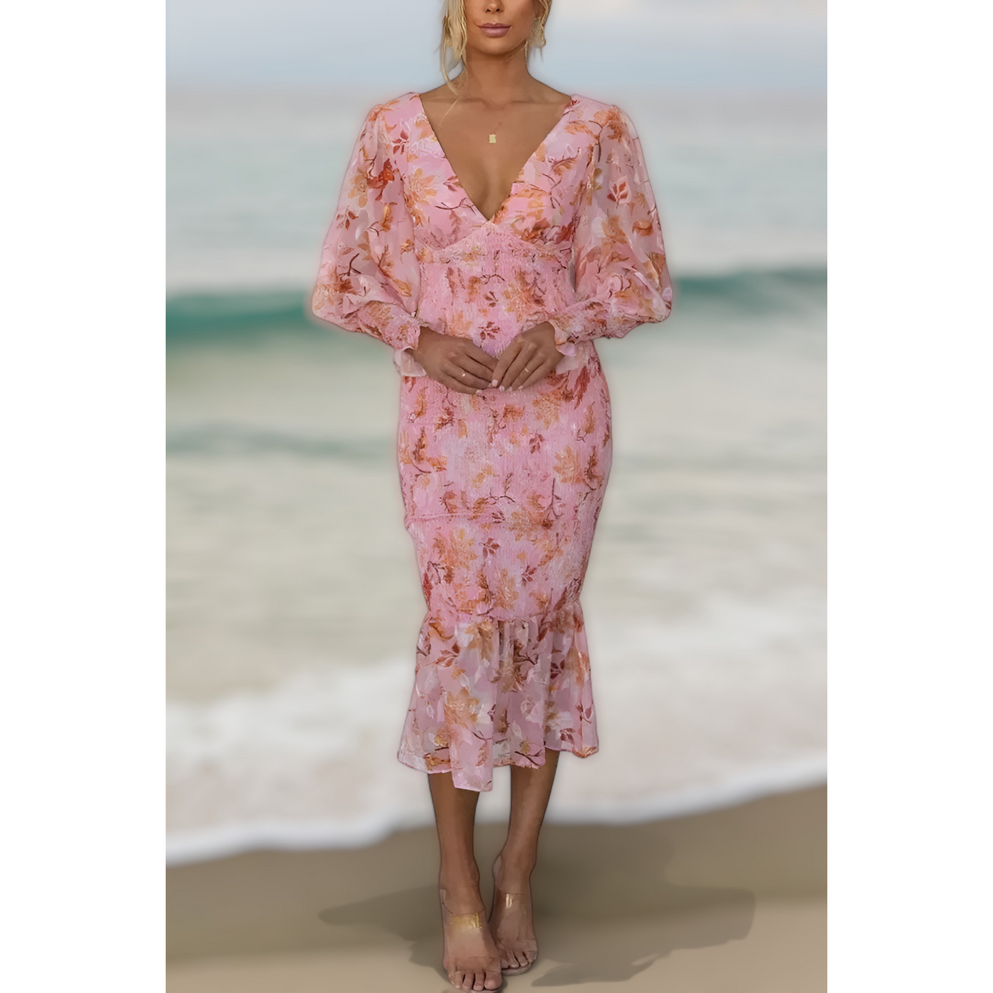 Coral™  Floral Elegance Dress