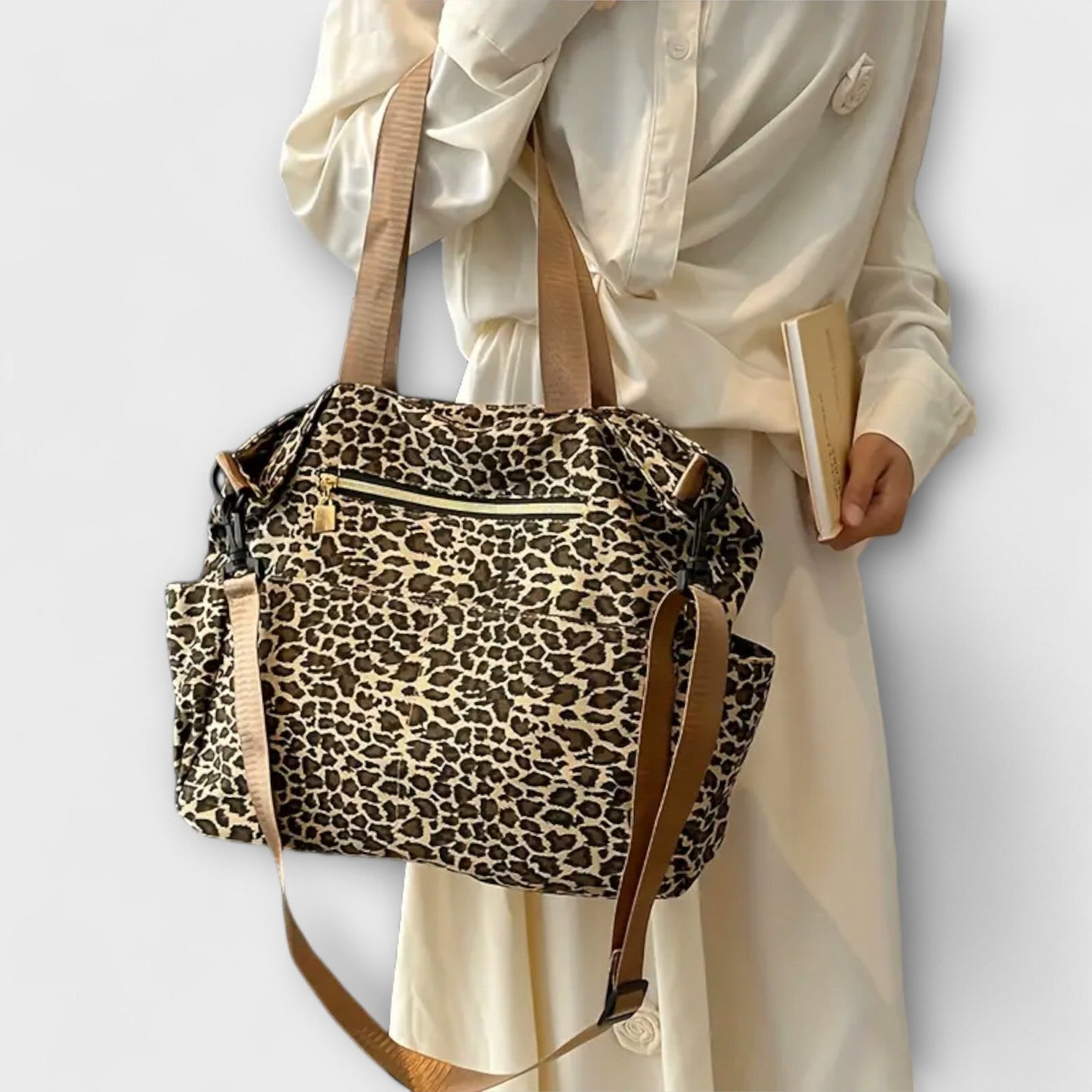 Marnie™ Leopard Patterned Canvas Crossbody Bag