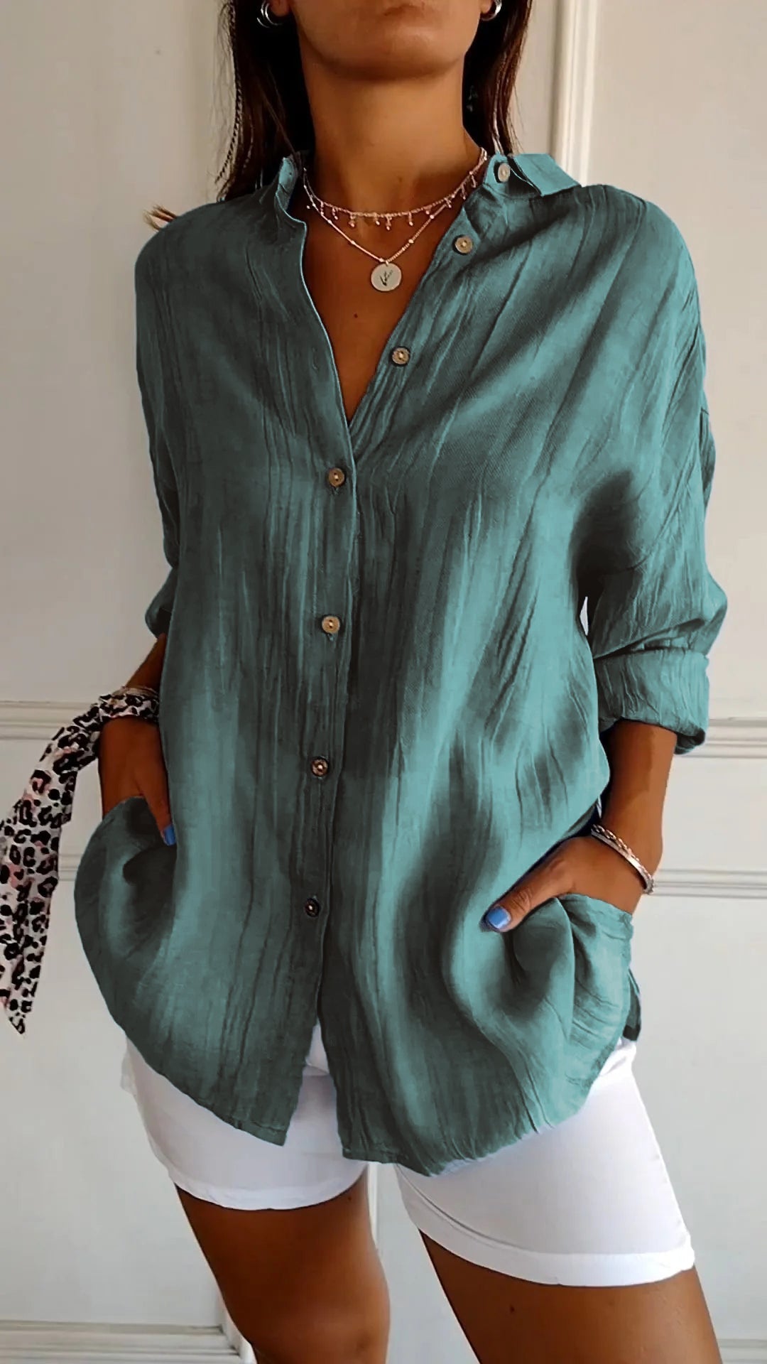 Jerusha™  Pleated Classic Blouse