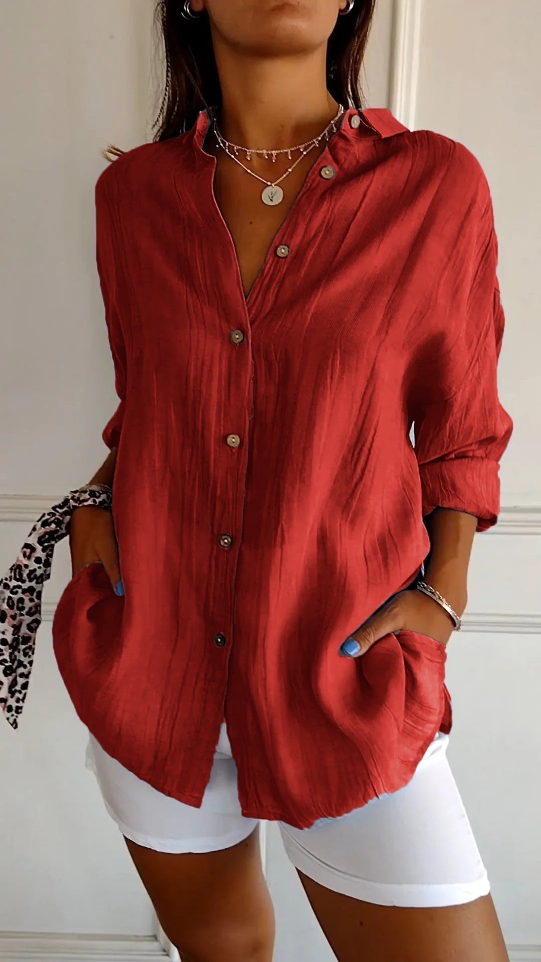 Jerusha™  Pleated Classic Blouse