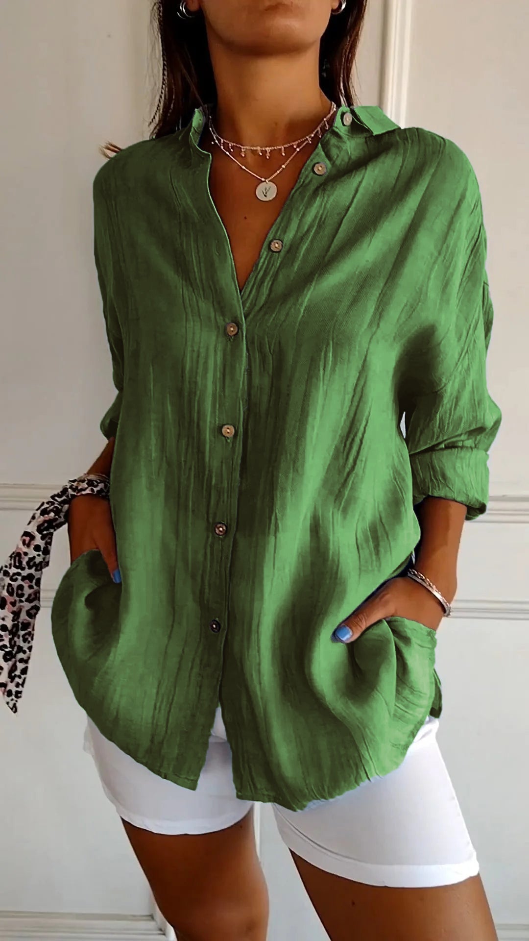 Jerusha™  Pleated Classic Blouse